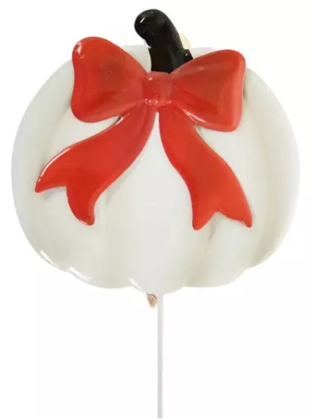 (4) Pumpkin With Bow Metal Garden Pick